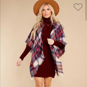 Midday Outings Burgundy Sweater Dress